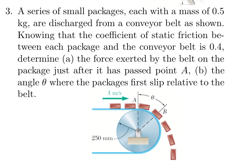 3 . A series of small packages, each with a mass