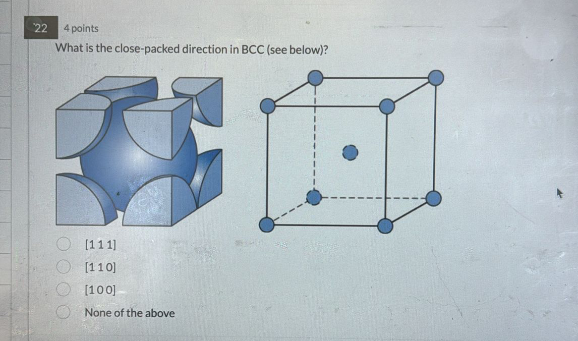 2 2 4 points What is the close - packed direction