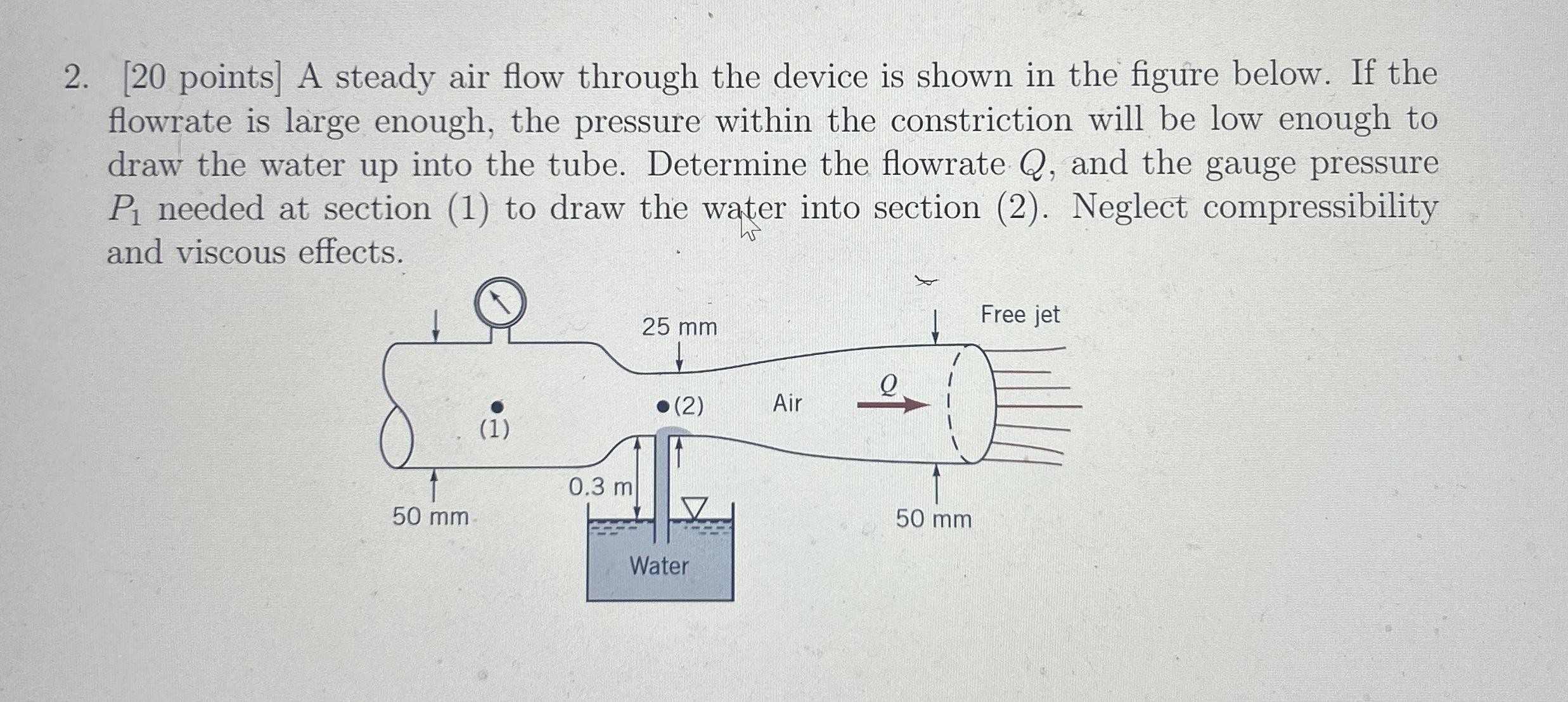 [ 2 0 points ] A steady air flow through the
