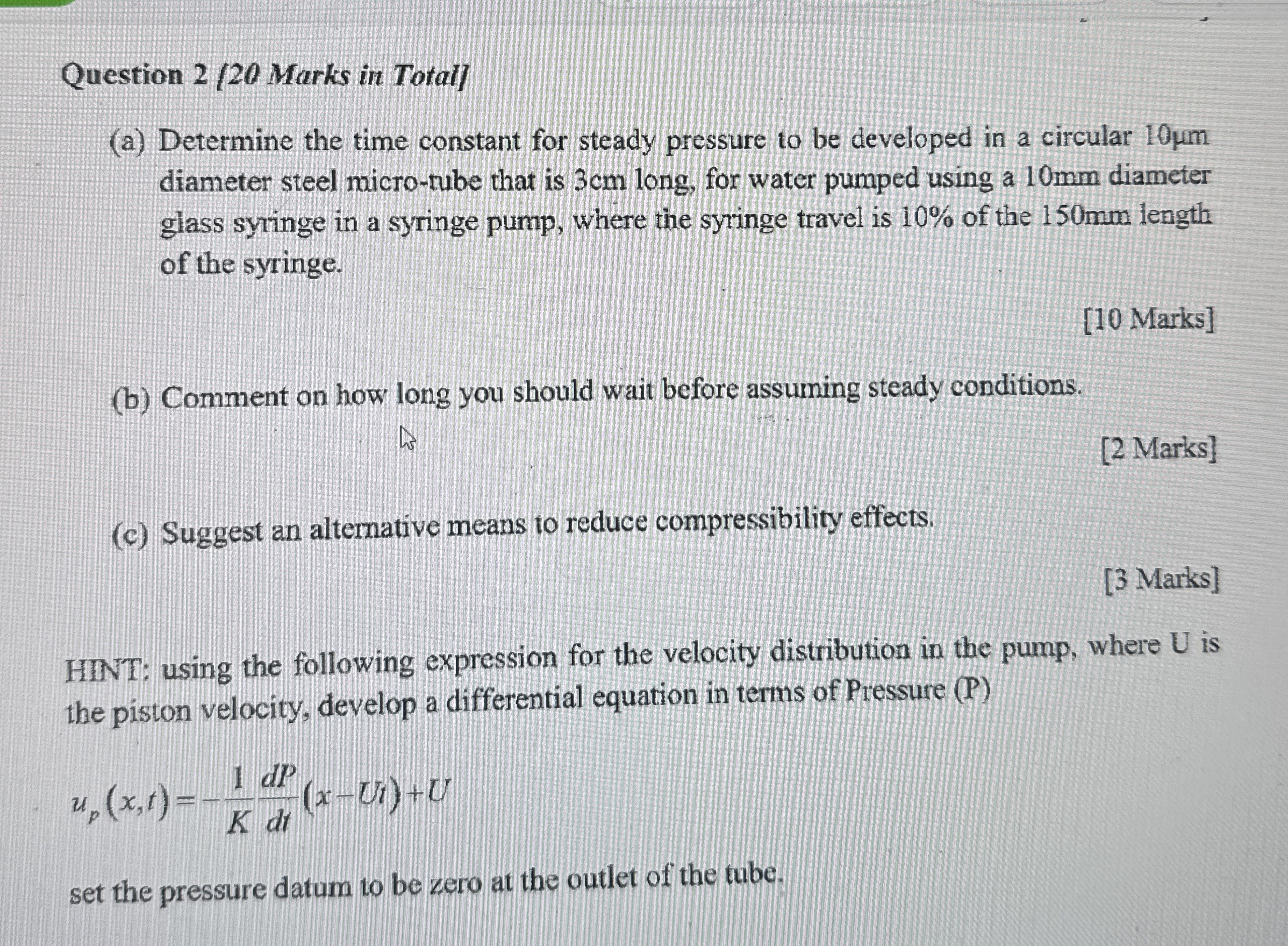 Question 2 / 2 0 Marks in Total ] ( a ) Determine