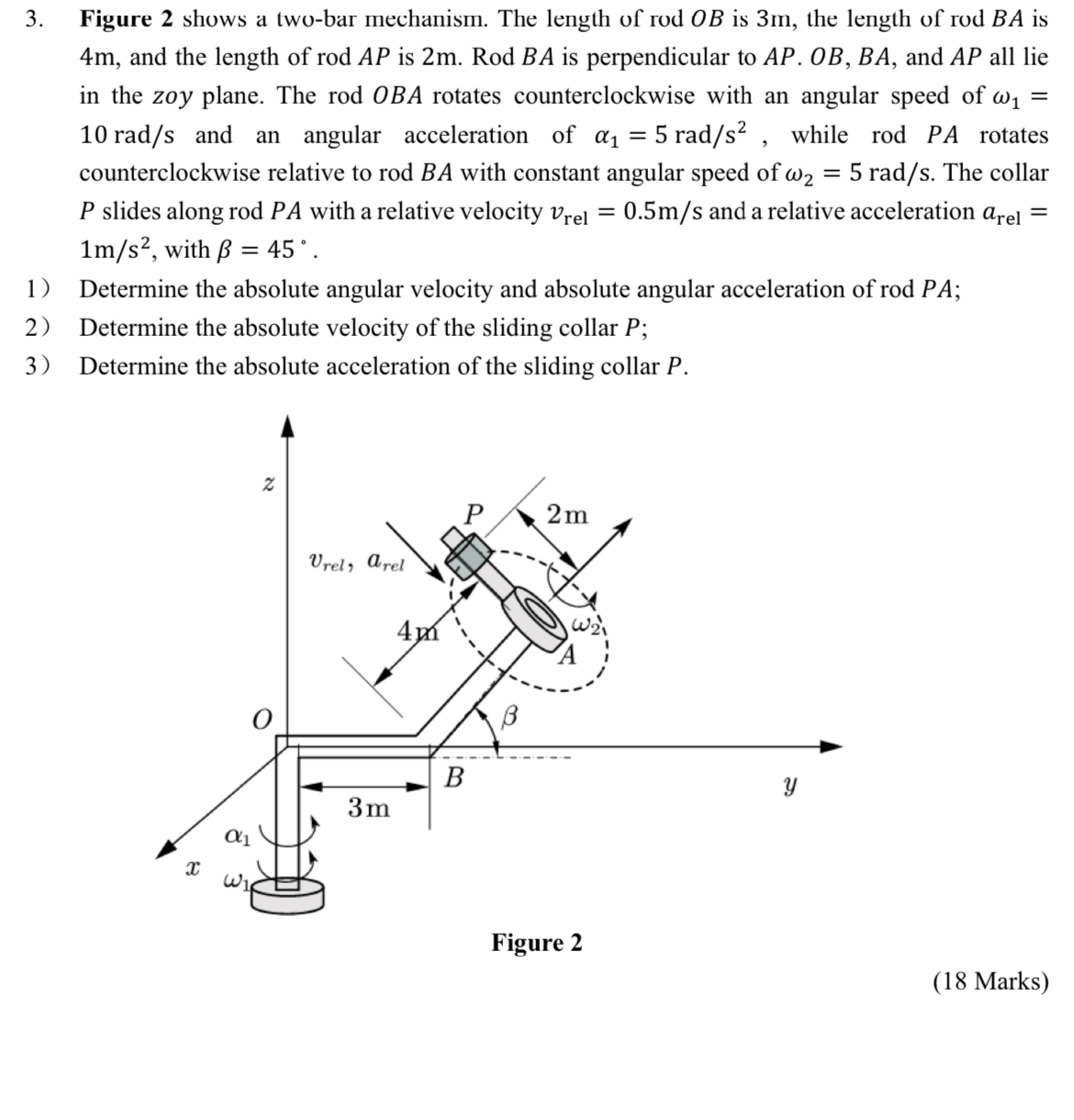 Figure 2 shows a two - bar mechanism. The length