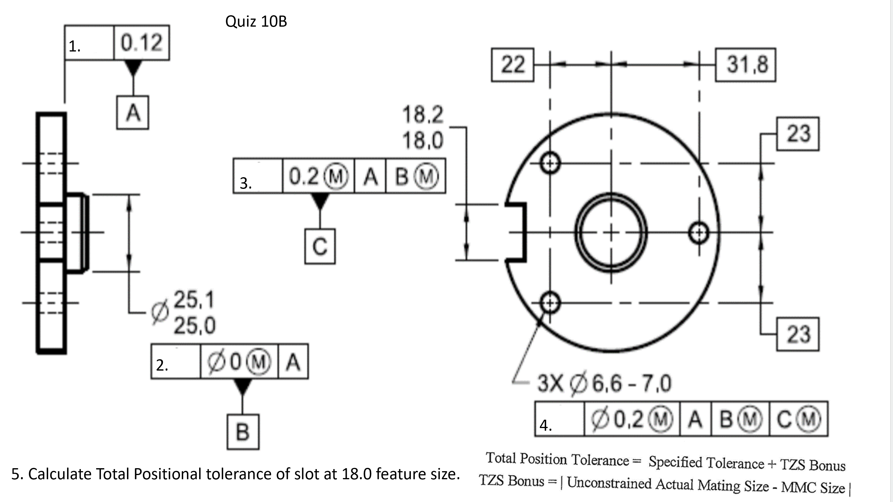 5 . Calculate Total Positional tolerance of slot