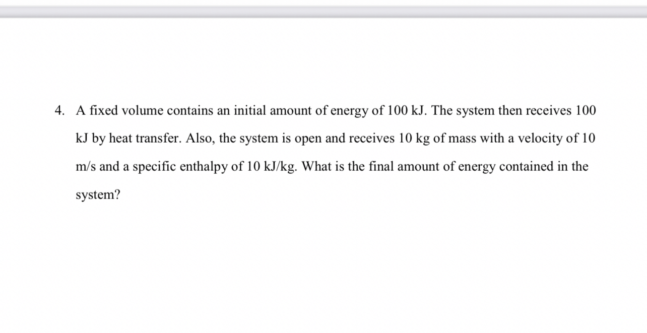 A fixed volume contains an initial amount of
