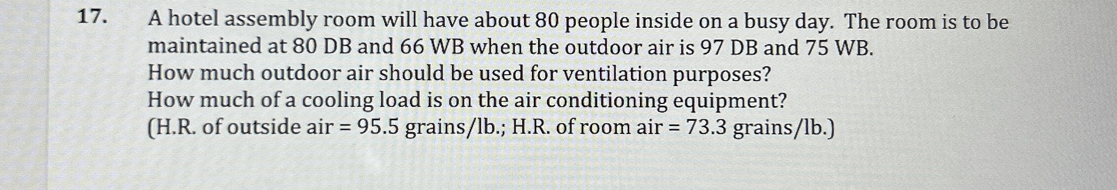 A hotel assembly room will have about 8 0 people