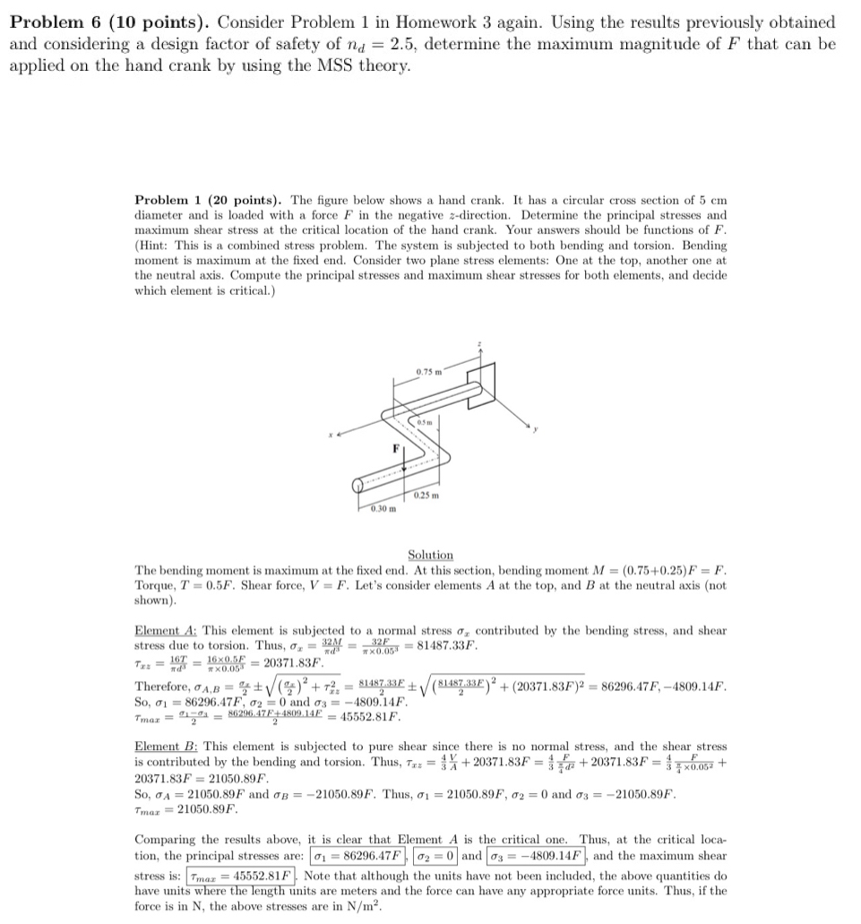 and considering a design factor of safety of n d