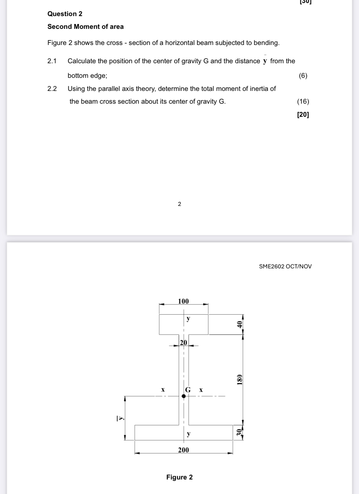 Question 2 Second Moment of area Figure 2 shows