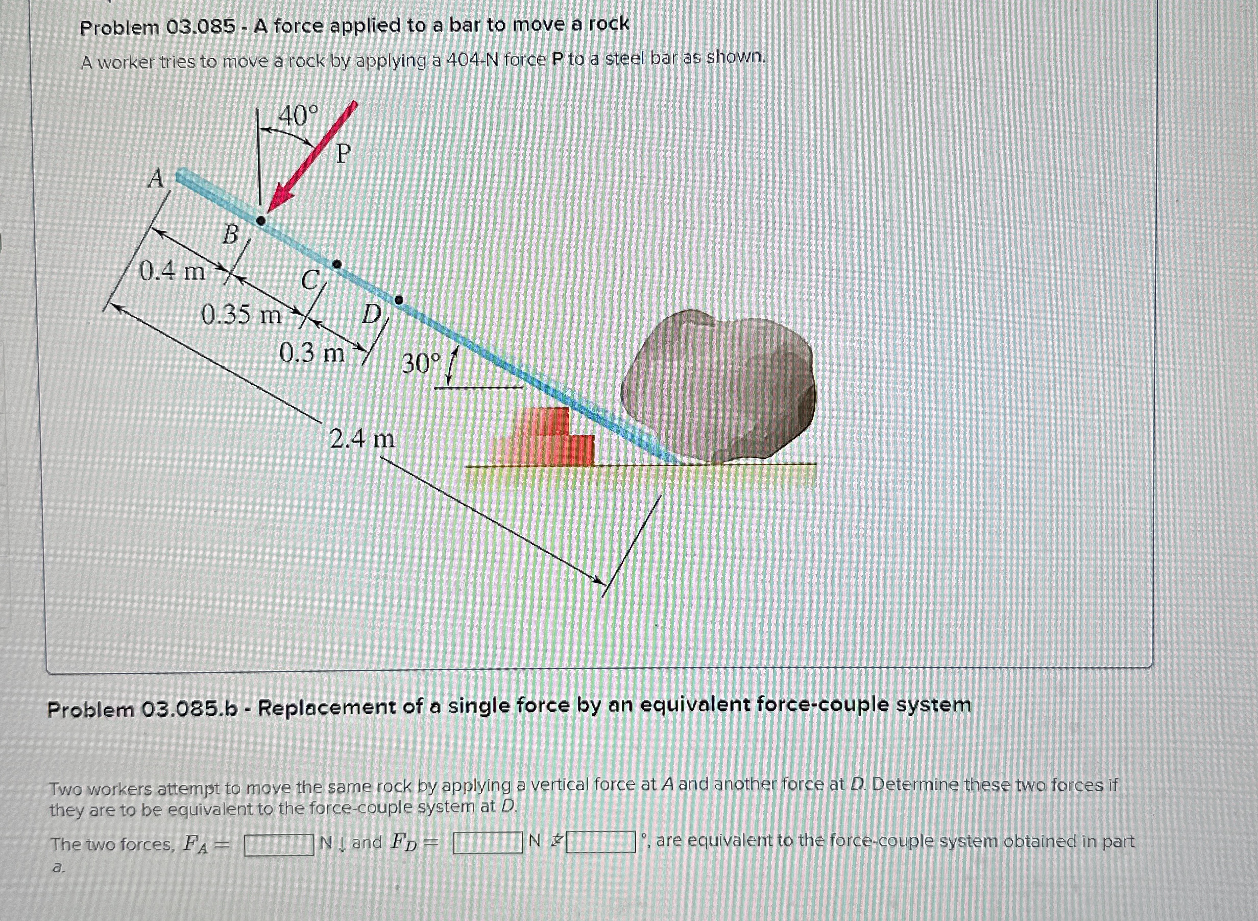 Required information Problem 0 3 . 0 8 5 - A