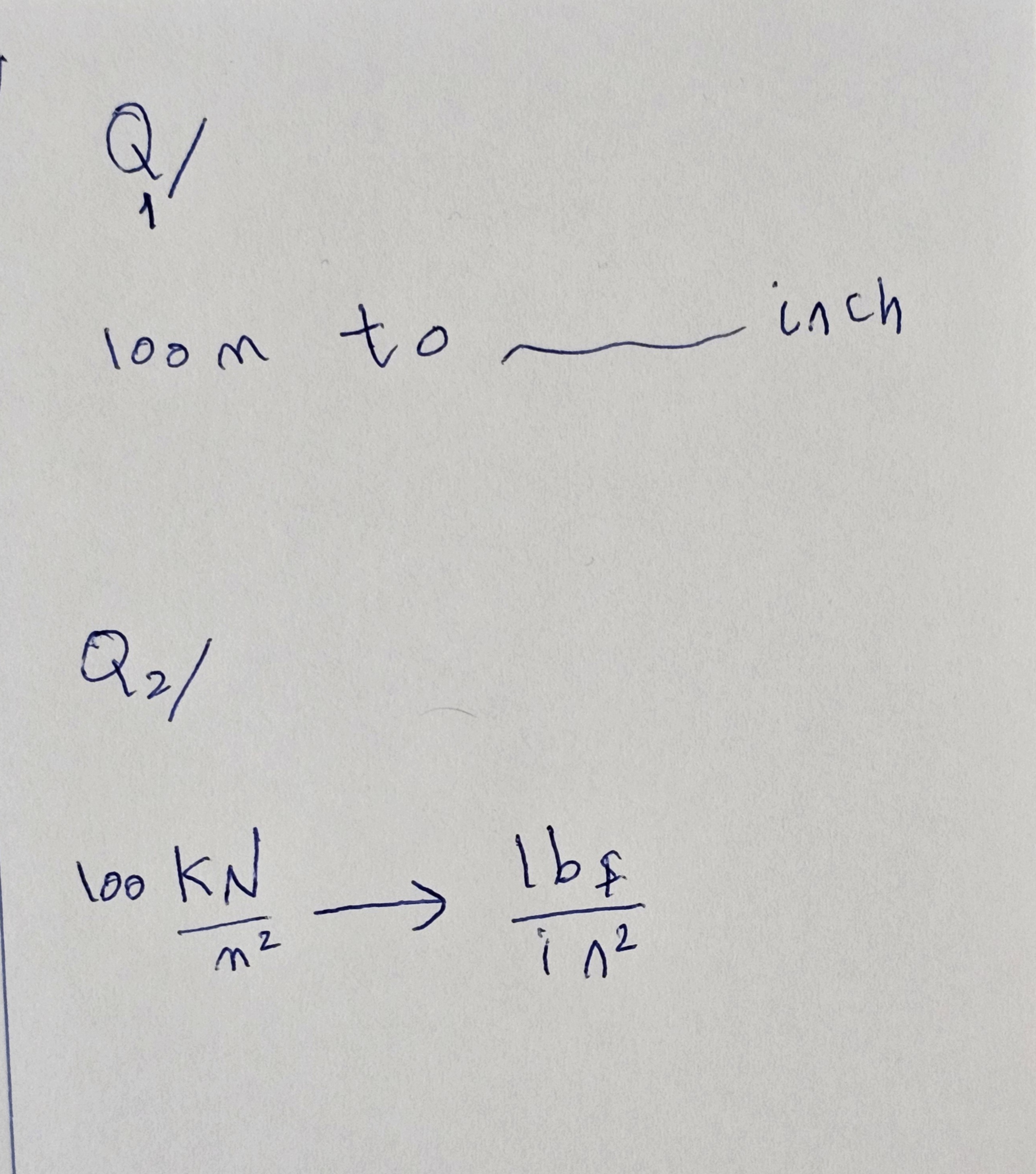 Q / loom to inch 1 0 0 k N n 2 1 b F i n 2