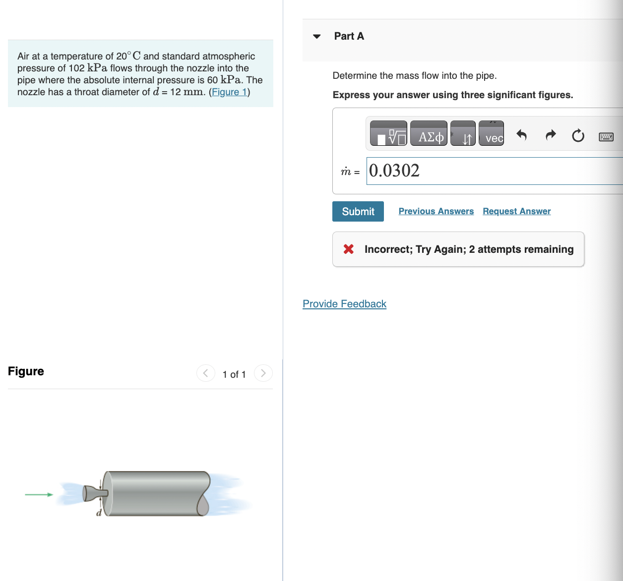 Air at a temperature of \ ( 2 0 ^ { \ circ } \