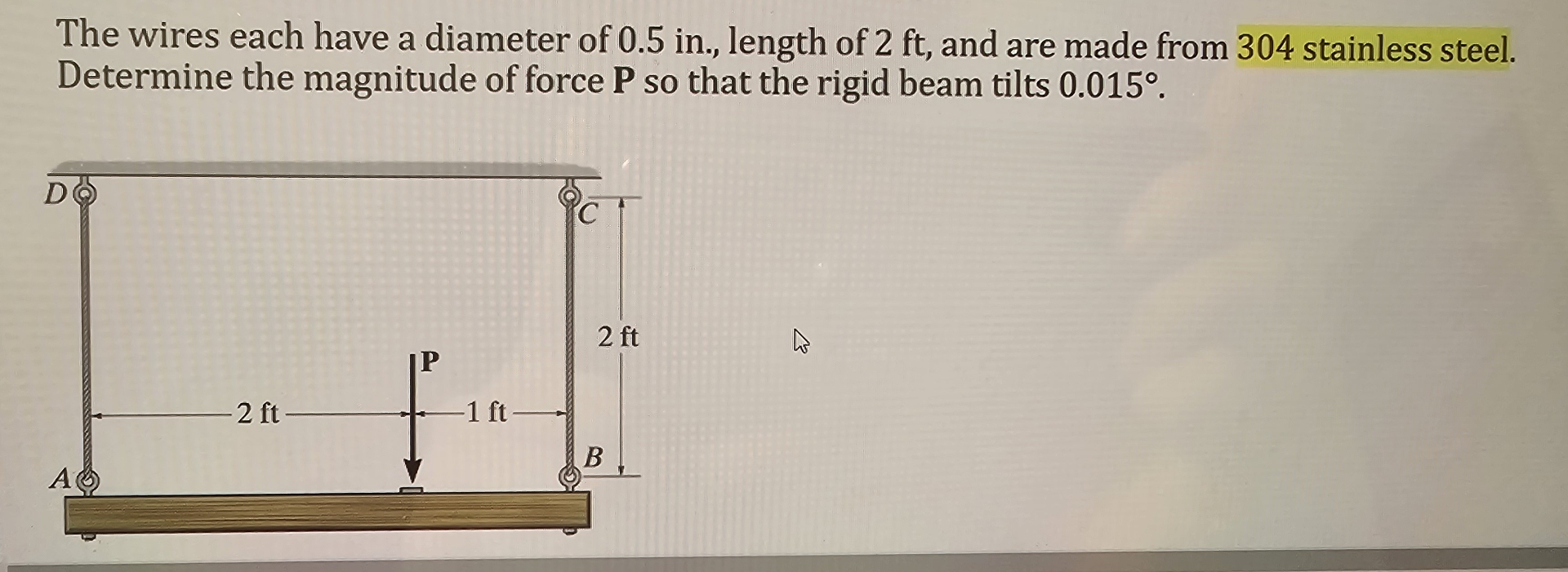 The wires each have a diameter of 0 . 5 in . ,