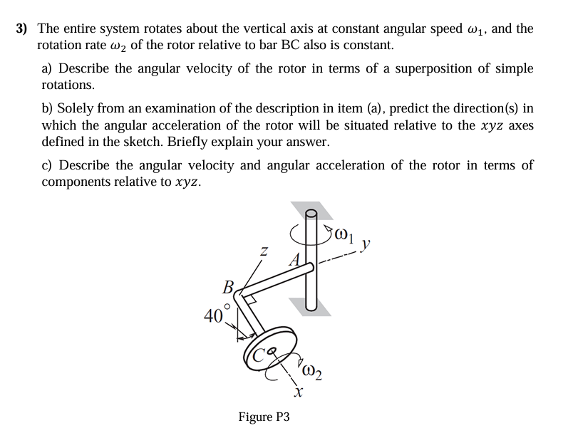 3 ) The entire system rotates about the vertical