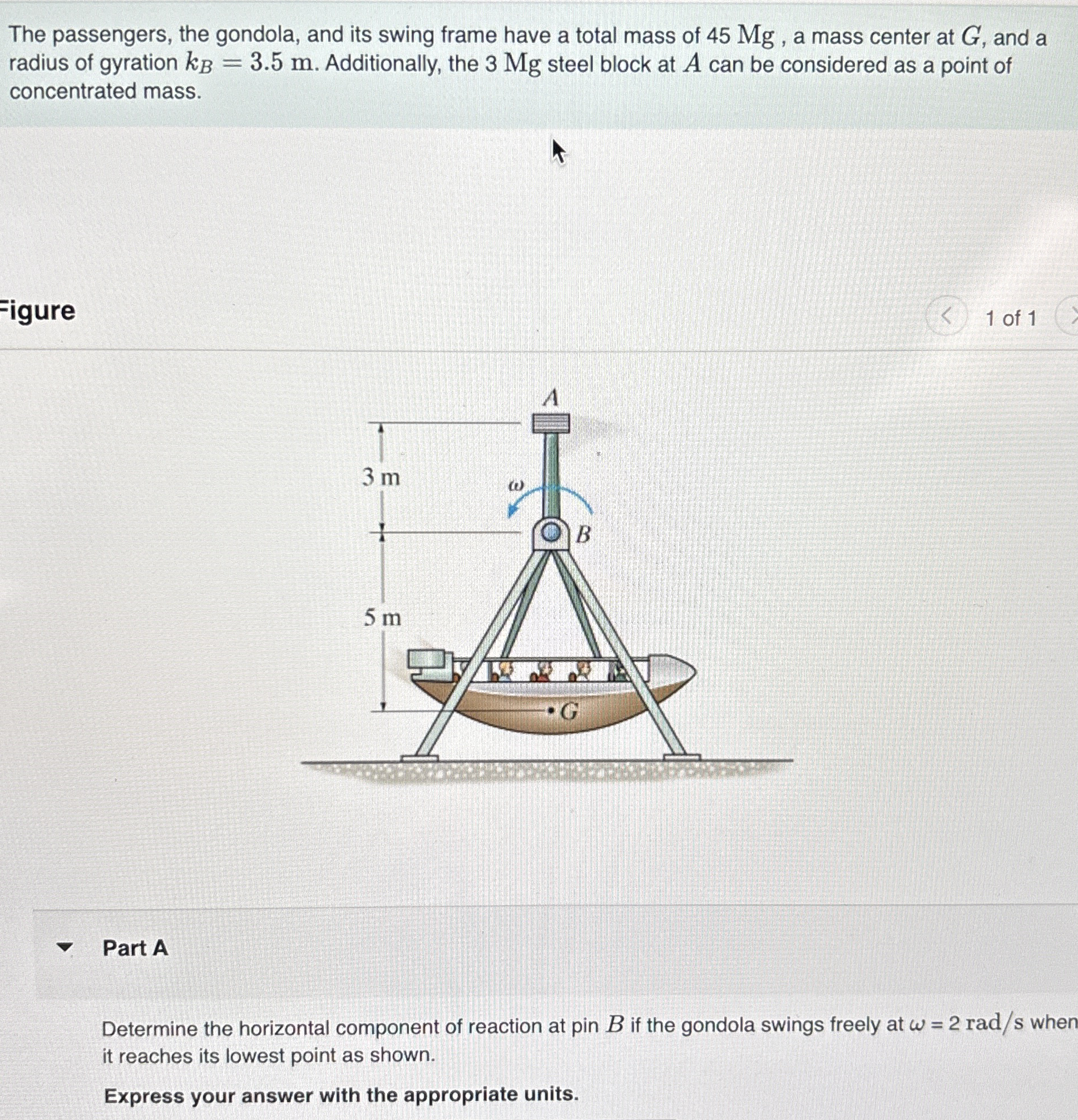 The passengers, the gondola, and its swing frame