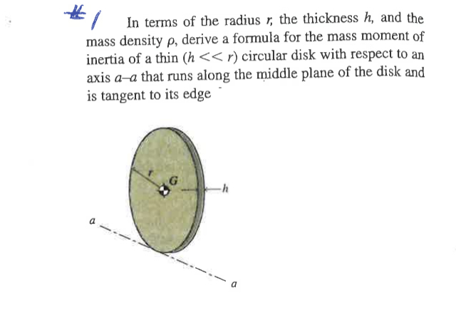 In terms of the radius r , the thickness h , and