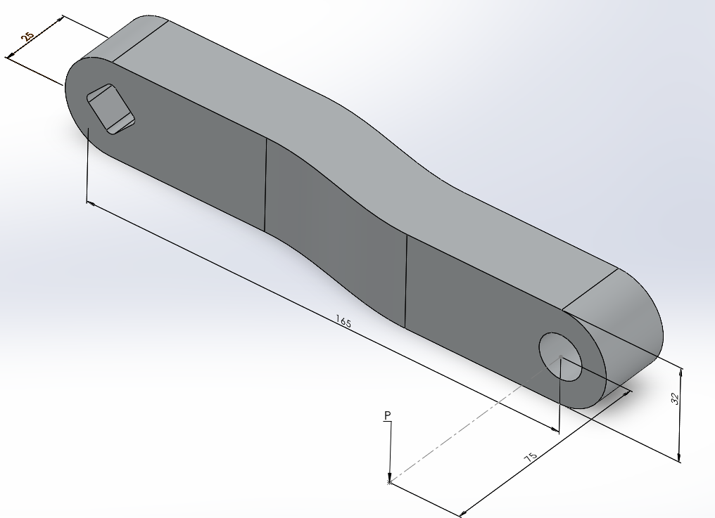 A force of 7 5 N is applied at point P . Find the