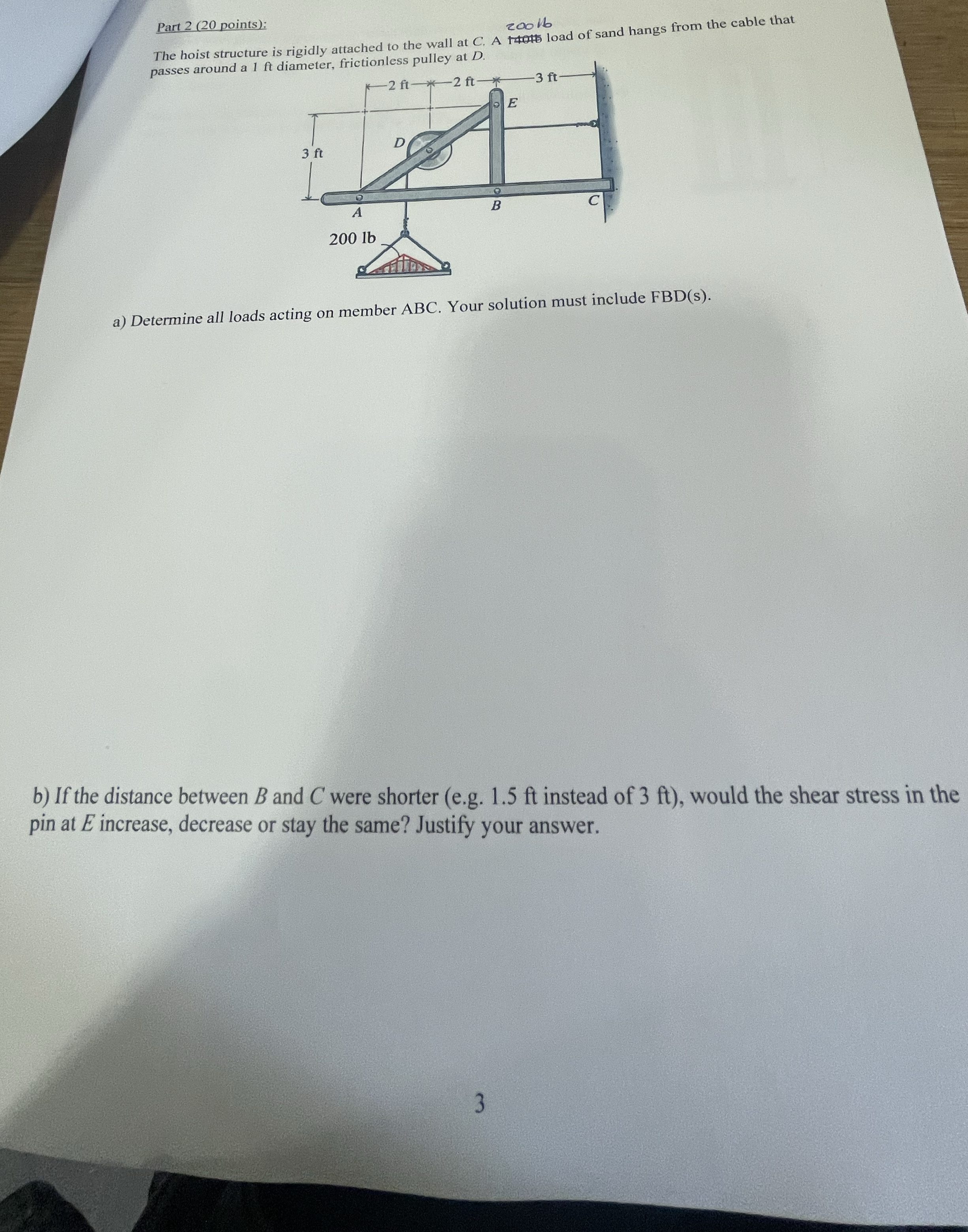 Part 2 ( 2 0 points ) : 2 0 0 1 6 The hoist