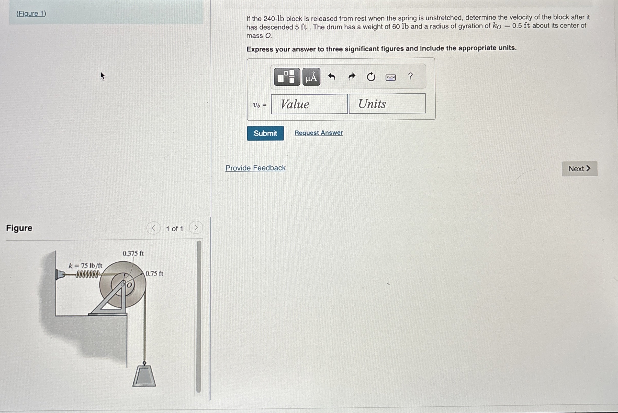 ( Figure 1 ) If the 2 4 0 - lb block is released