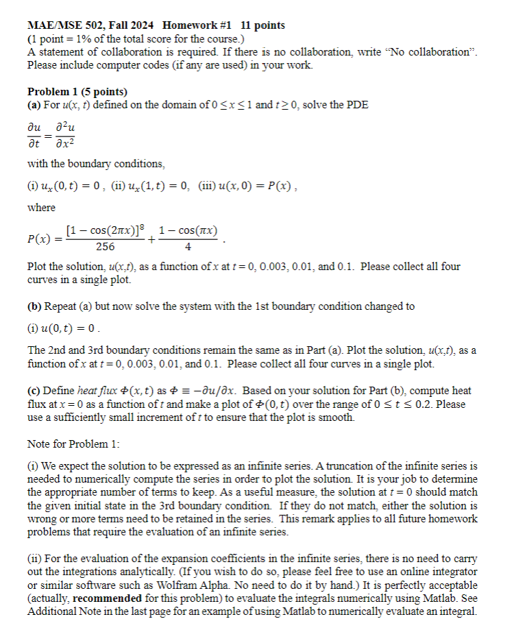 ( a ) For u ( x , t ) defined on the domain of 0