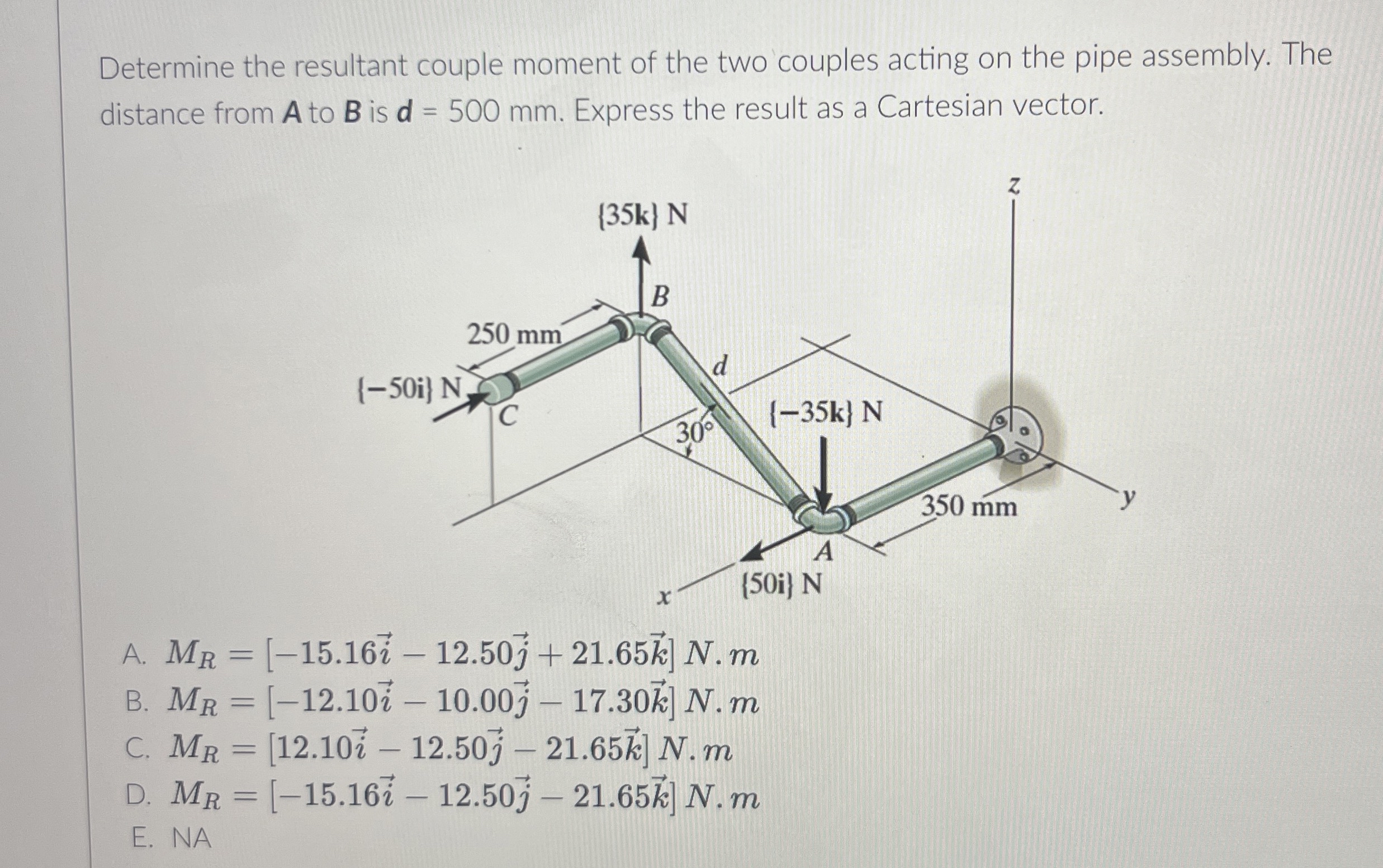 Determine the resultant couple moment of the two