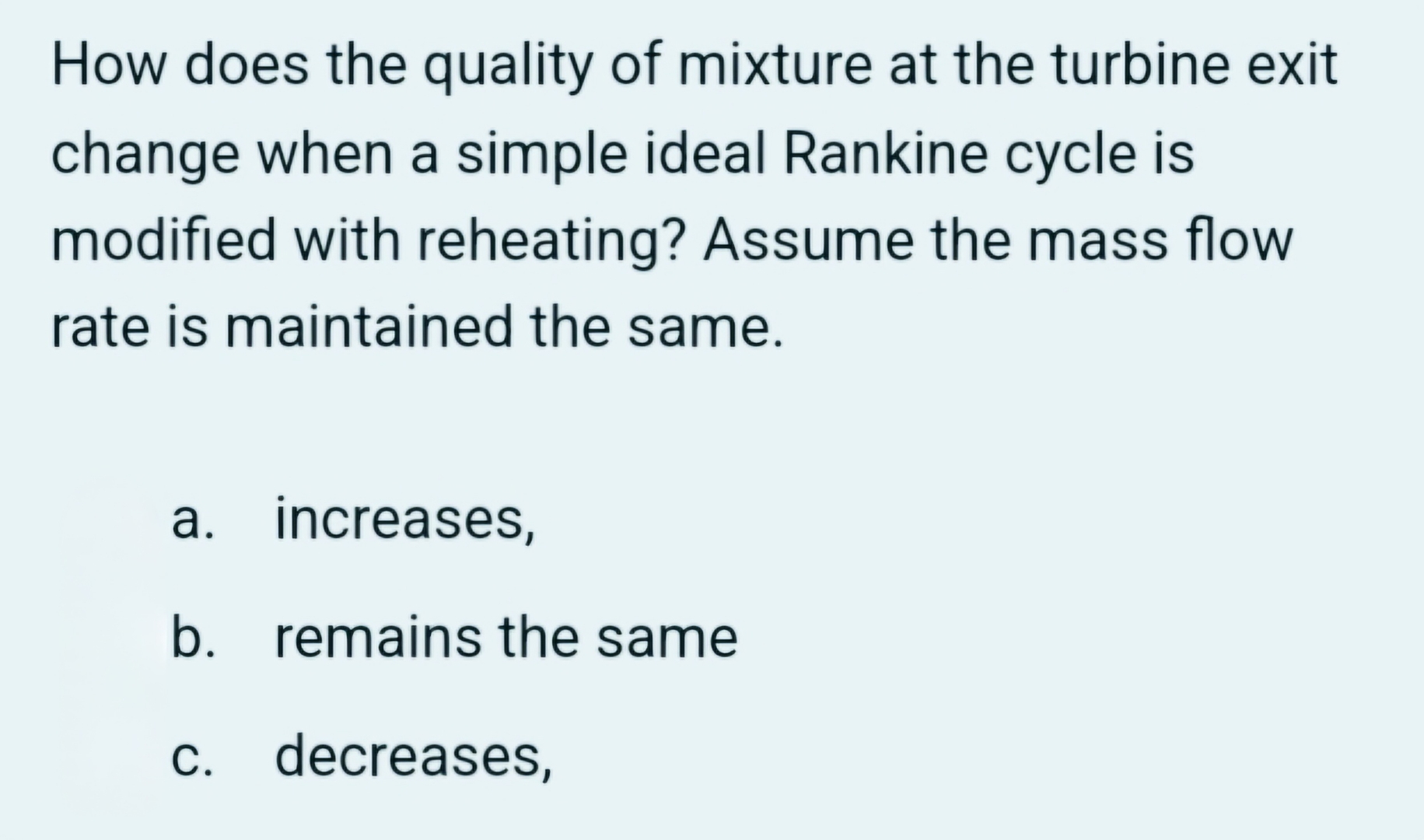 How does the quality of mixture at the turbine
