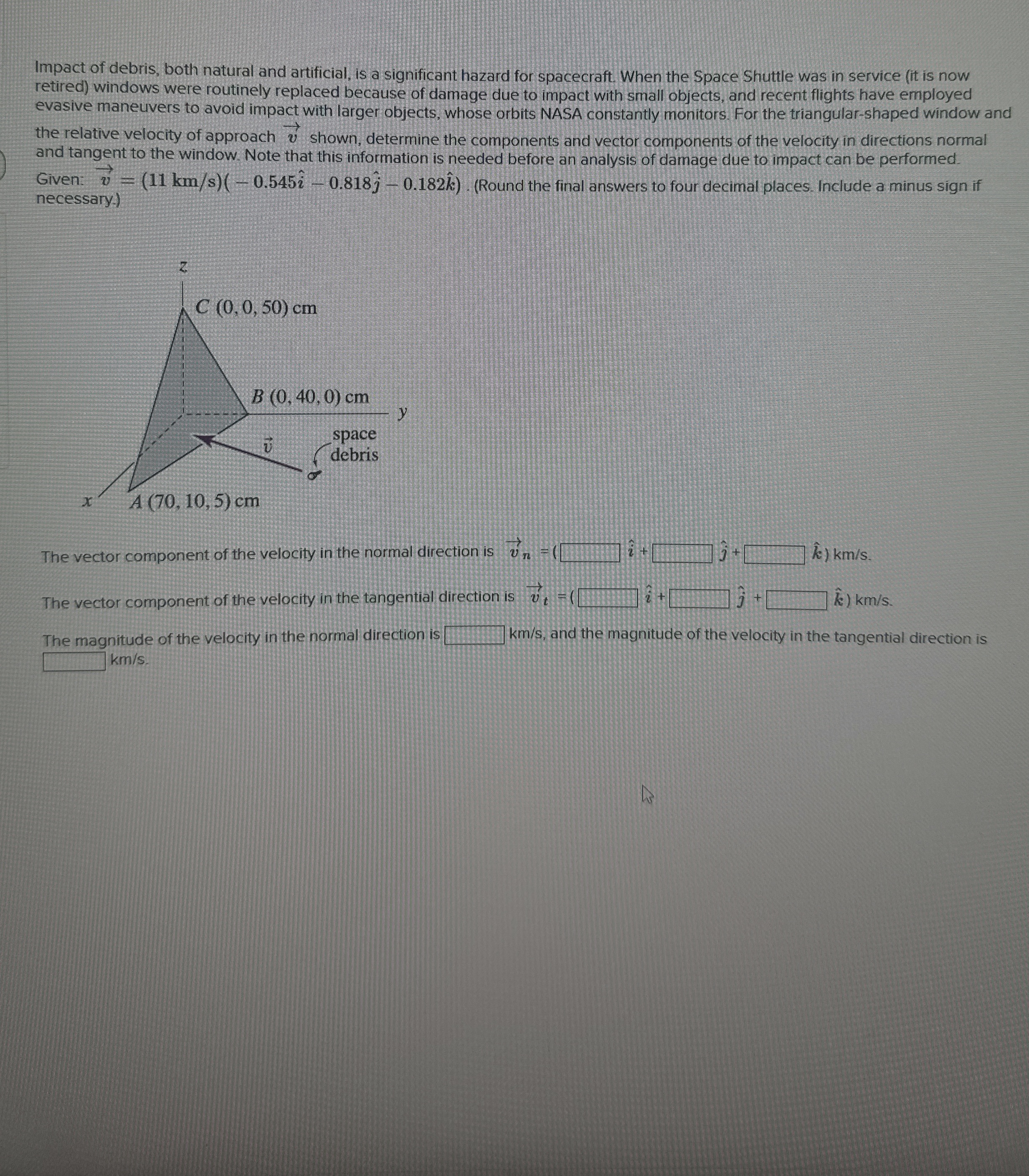 Impact of debris, both natural and artificial, is