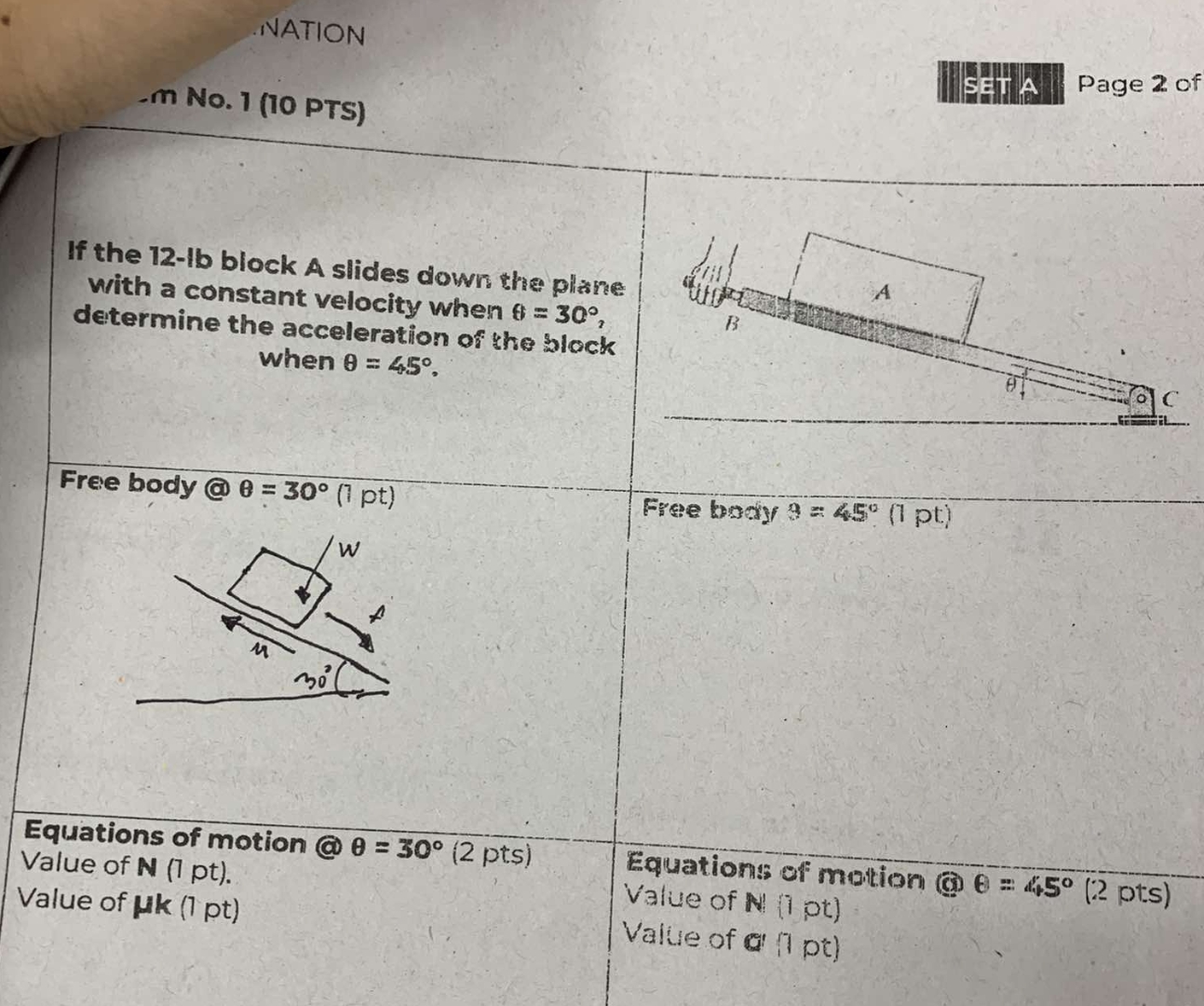 If the 1 2 - lb block A slides down the plane