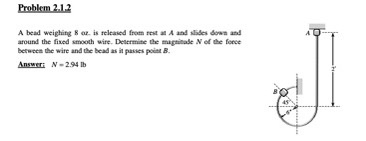 Problem 2 . 1 2 A bead weighing B or . is