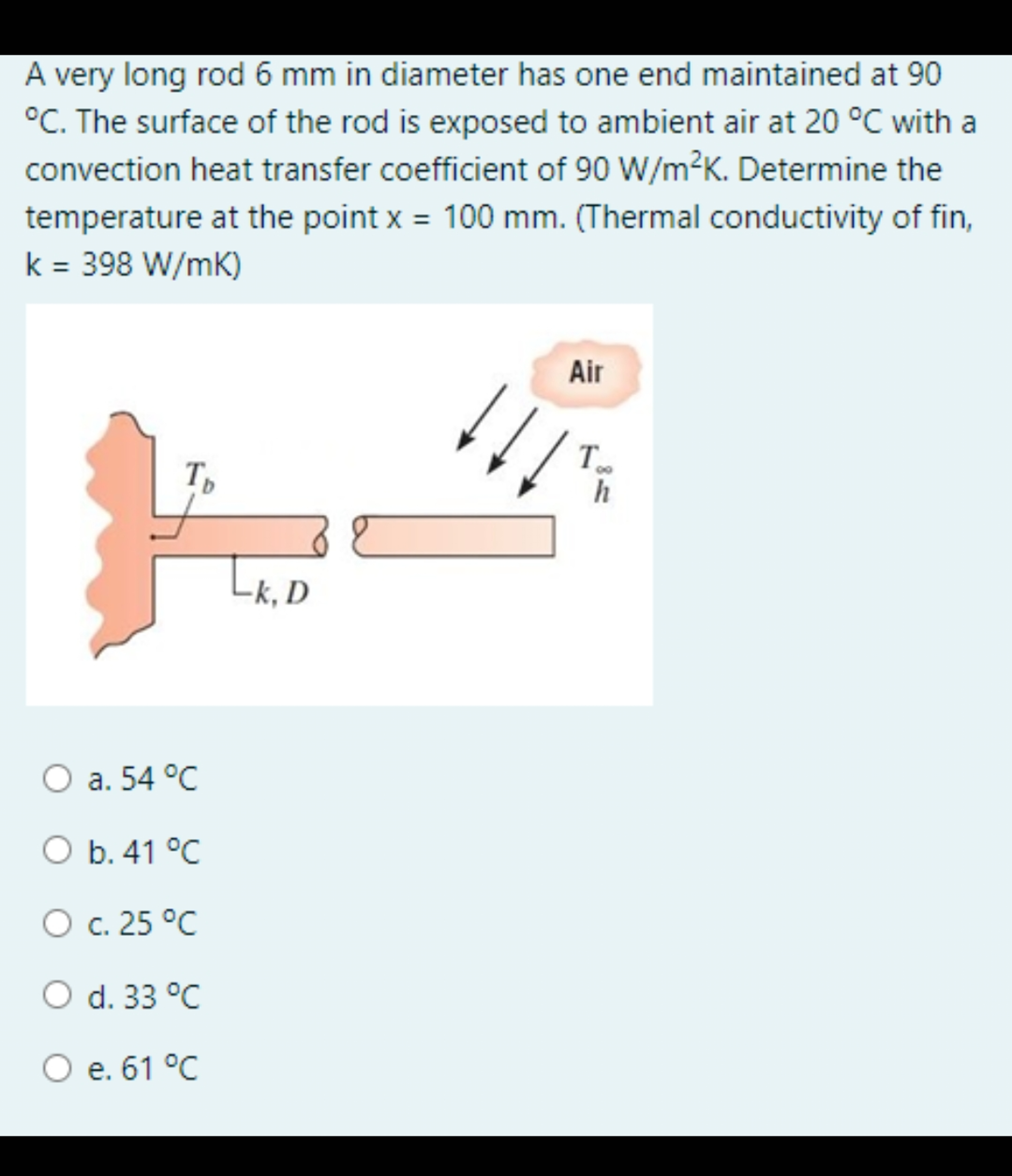 A very long rod 6 mm in diameter has one end