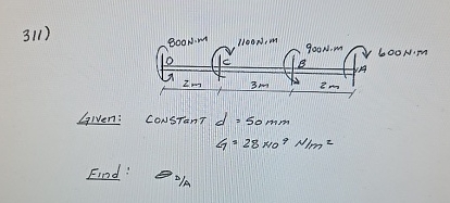 GIVen: CONSTant d = 5 0 m m G = 2 8 1 0 N m 2