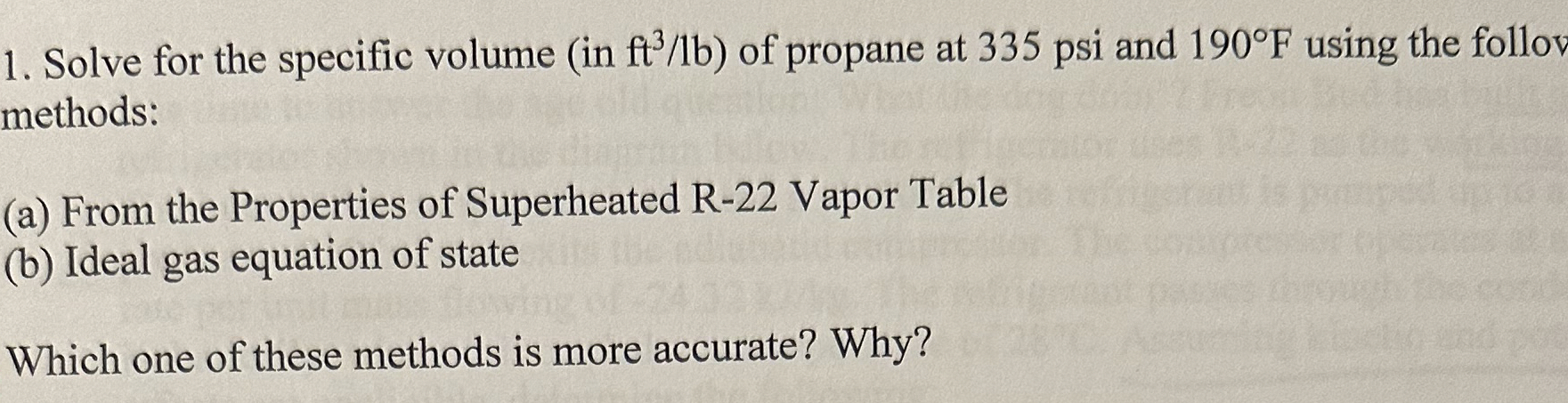 Solve for the specific volume ( in f t 3 l b ) of