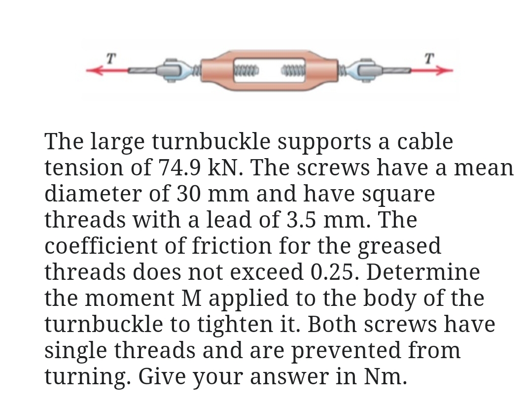 The large turnbuckle supports a cable tension of