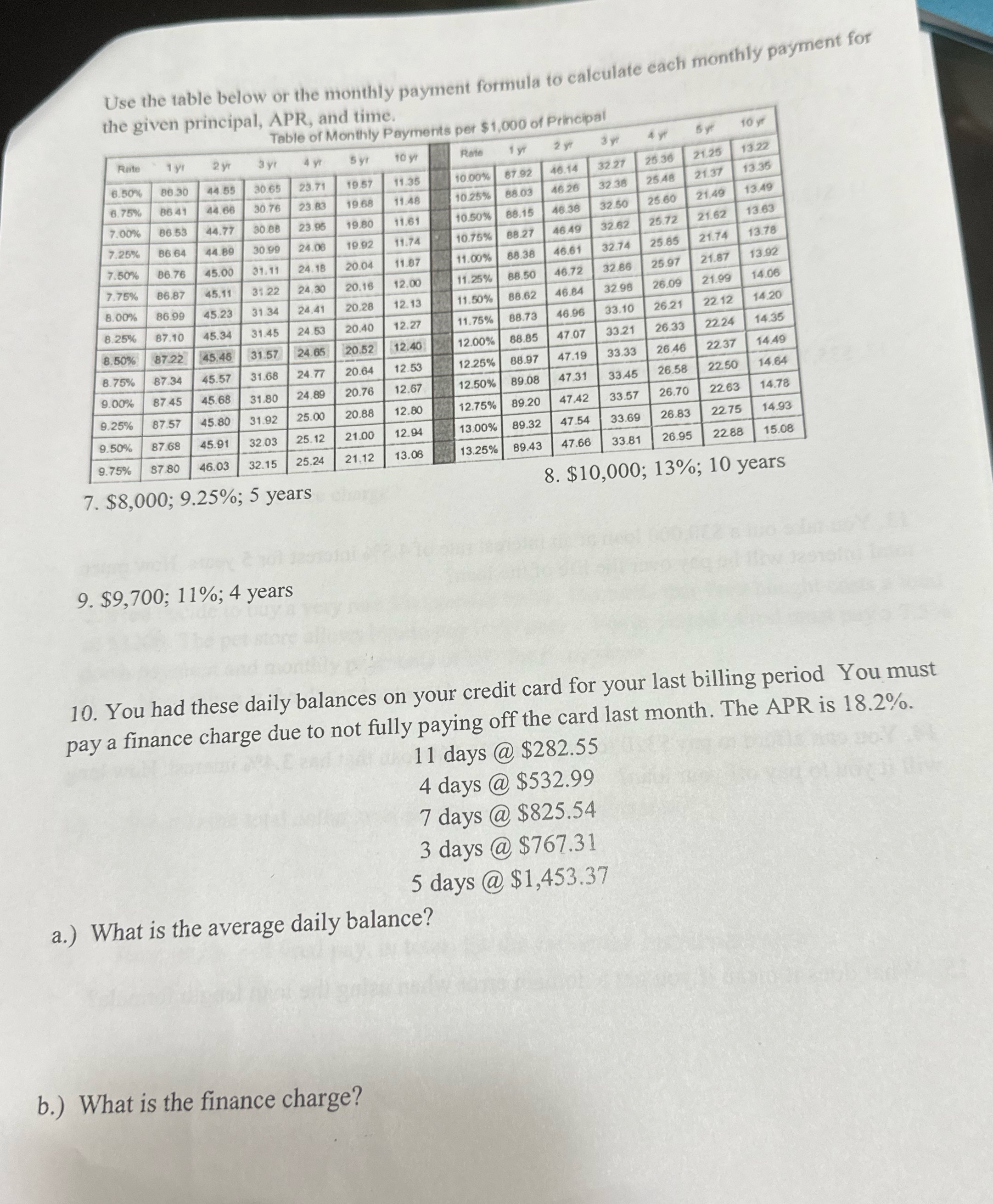Can you answer my question Use the table below or
