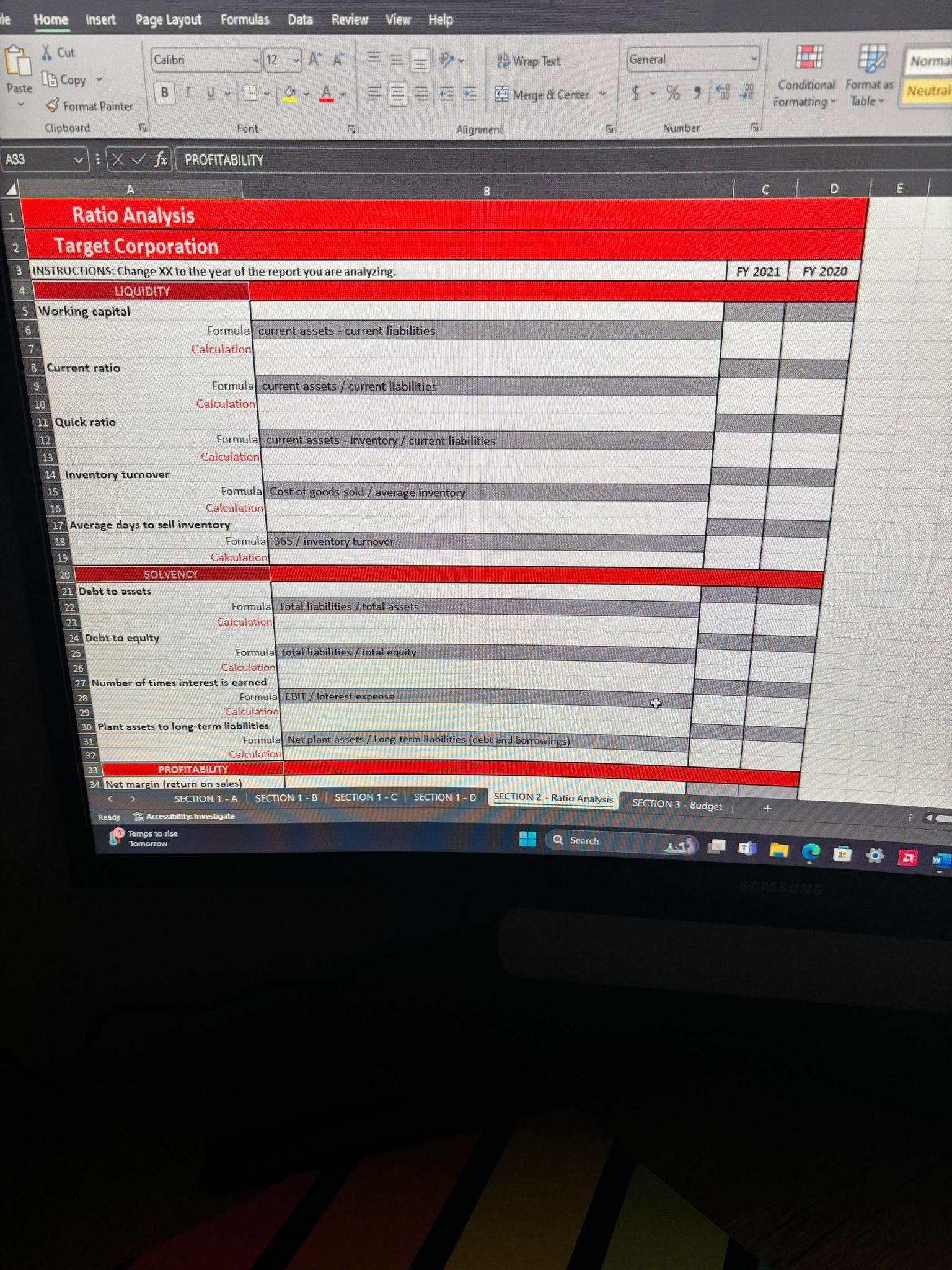 Home Insert Page Layout Formulas Data R Review