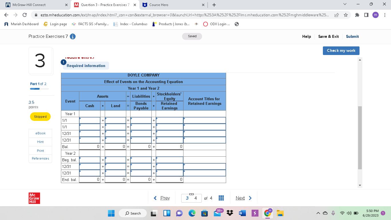 V X A McGraw-Hill Connect X M Question 3 -