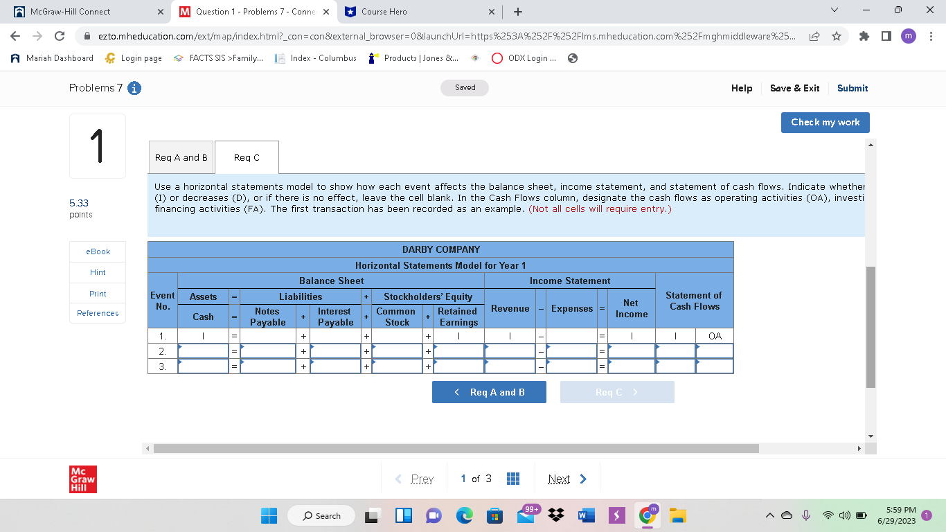 V X A McGraw-Hill Connect X M Question 3 -