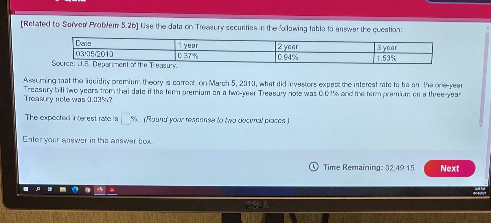 [Related to Solved Problem 5.2b] Use the data on