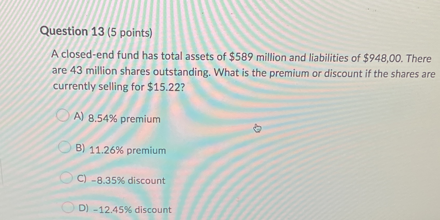 Having trouble with this one Question 13 (5