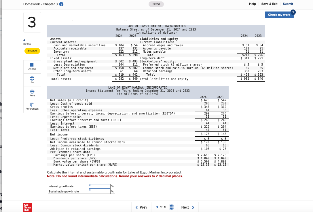 Homework - Chapter 3 Saved 4 points Skipped