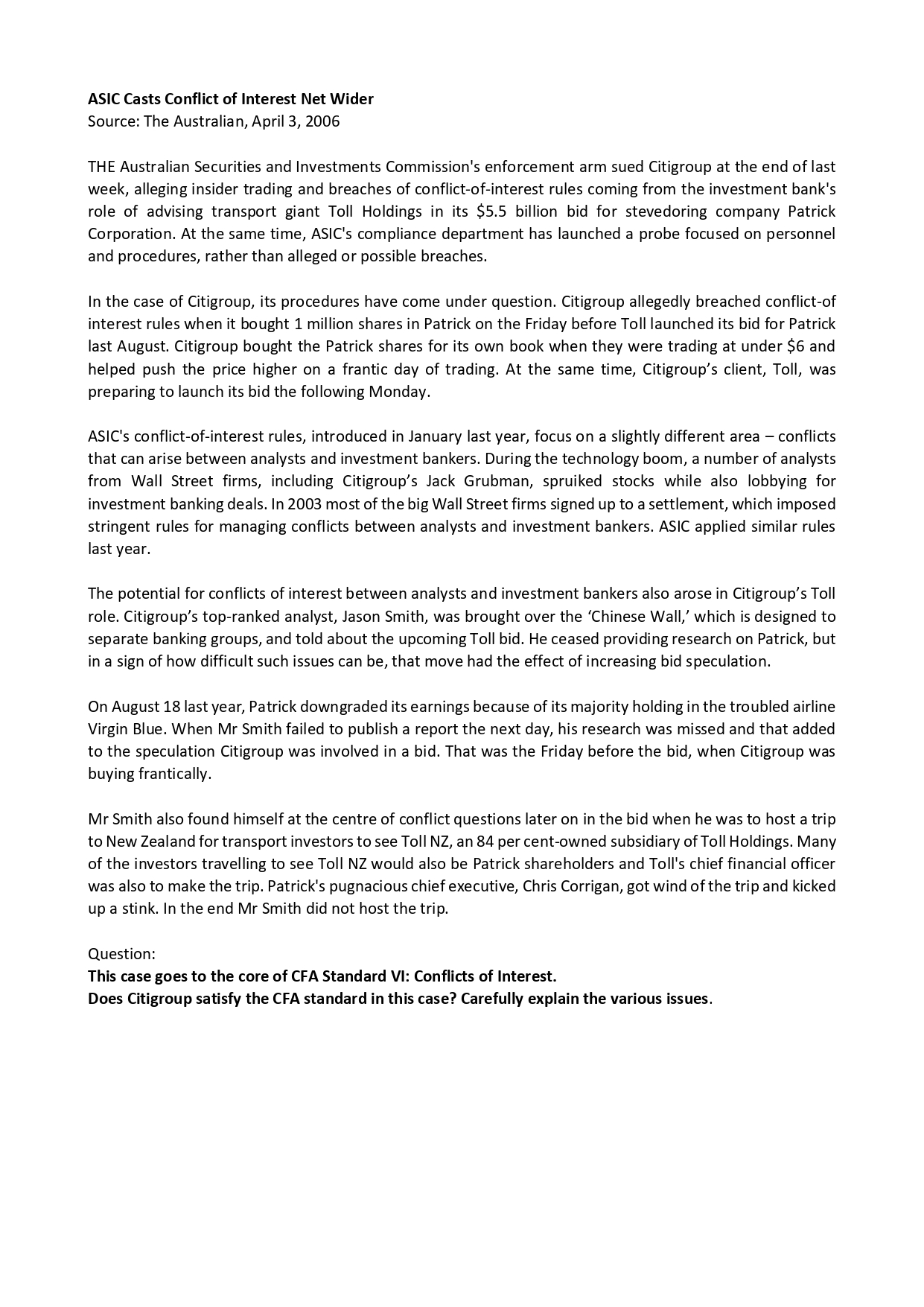 Please thoroughly read this article and briefly