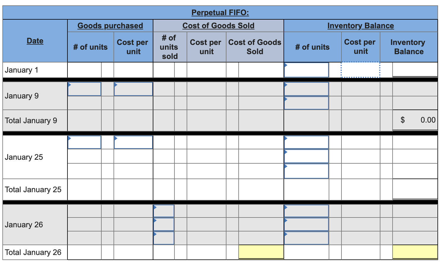 Required information Use the following