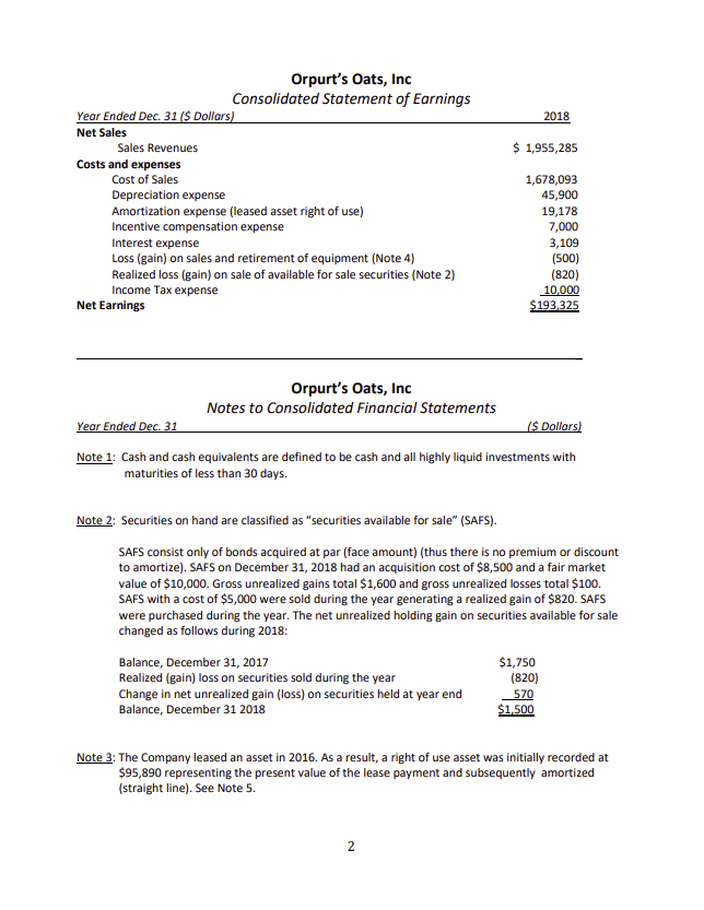 ACC 440 Intermediate Level SCF Indirect Method