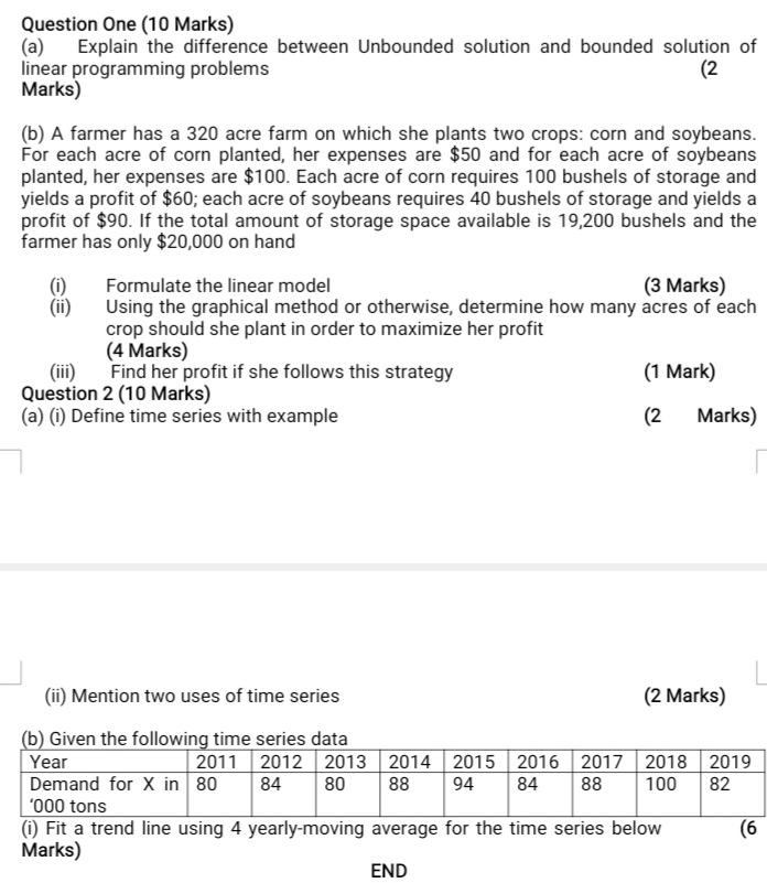 Question One (10 Marks) (a) Explain the
