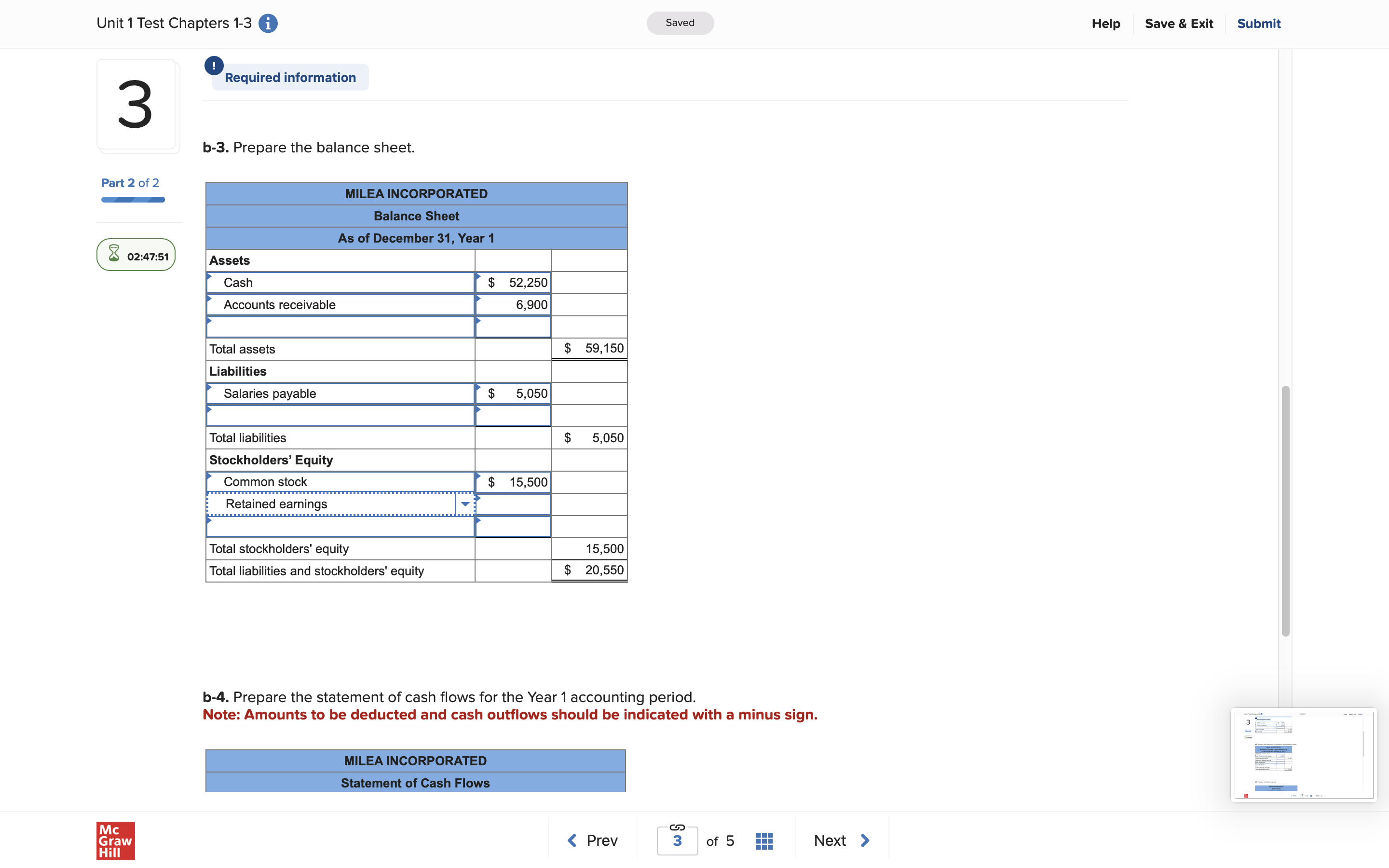 Unit1Test Chapters 1-3 0 Saved Help Save& Exlt