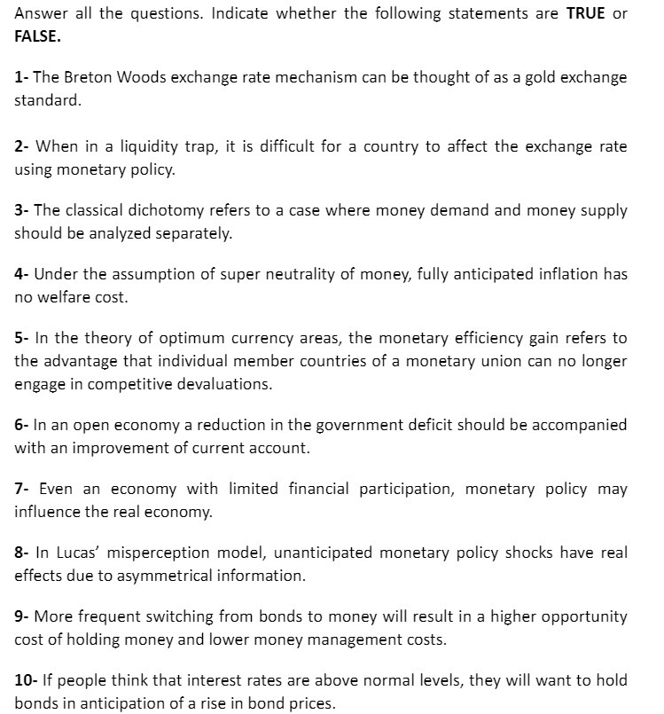 Answer a\" the questions. Indicate whether the