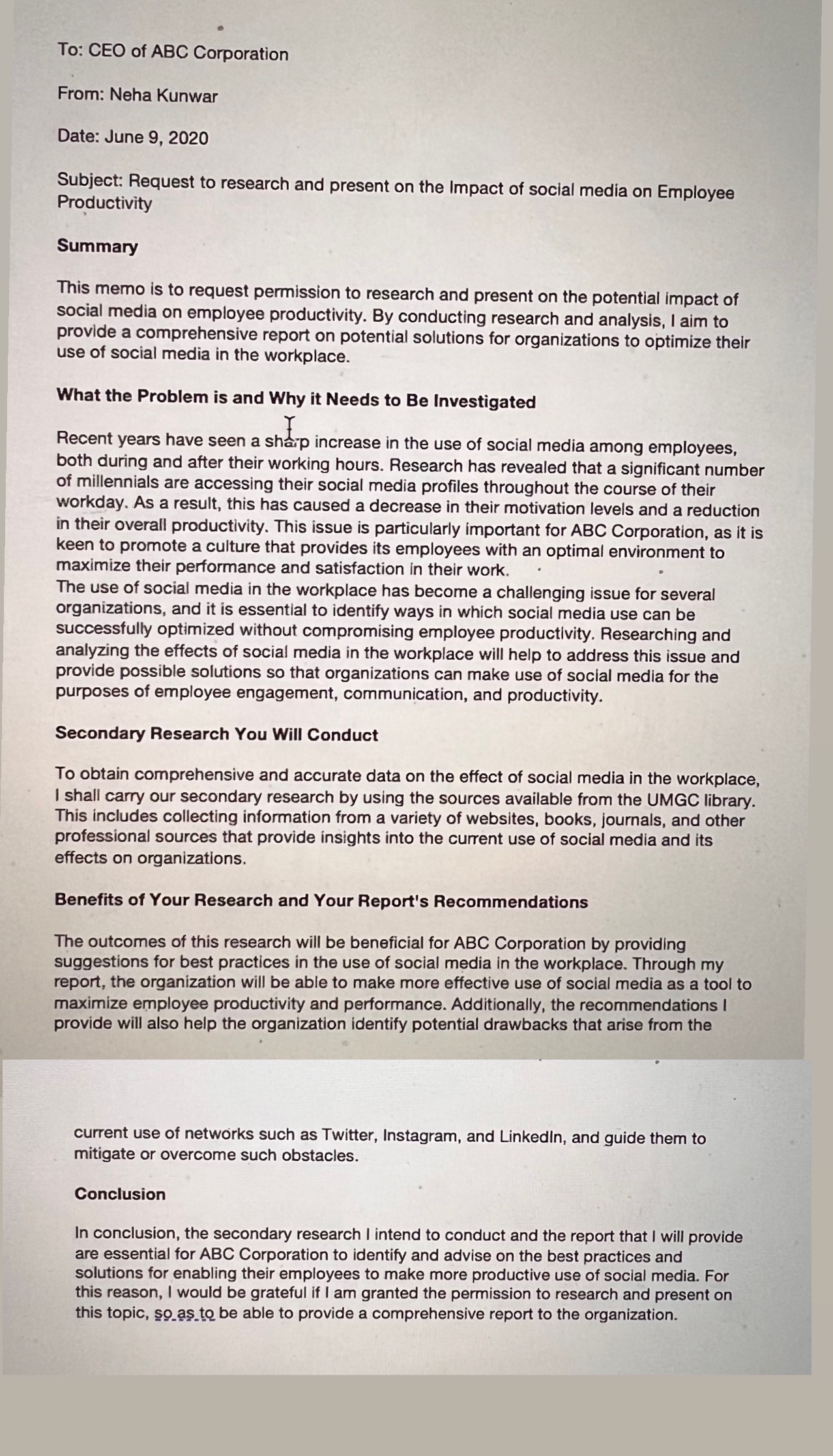 I have an assignment which is called an Proposal