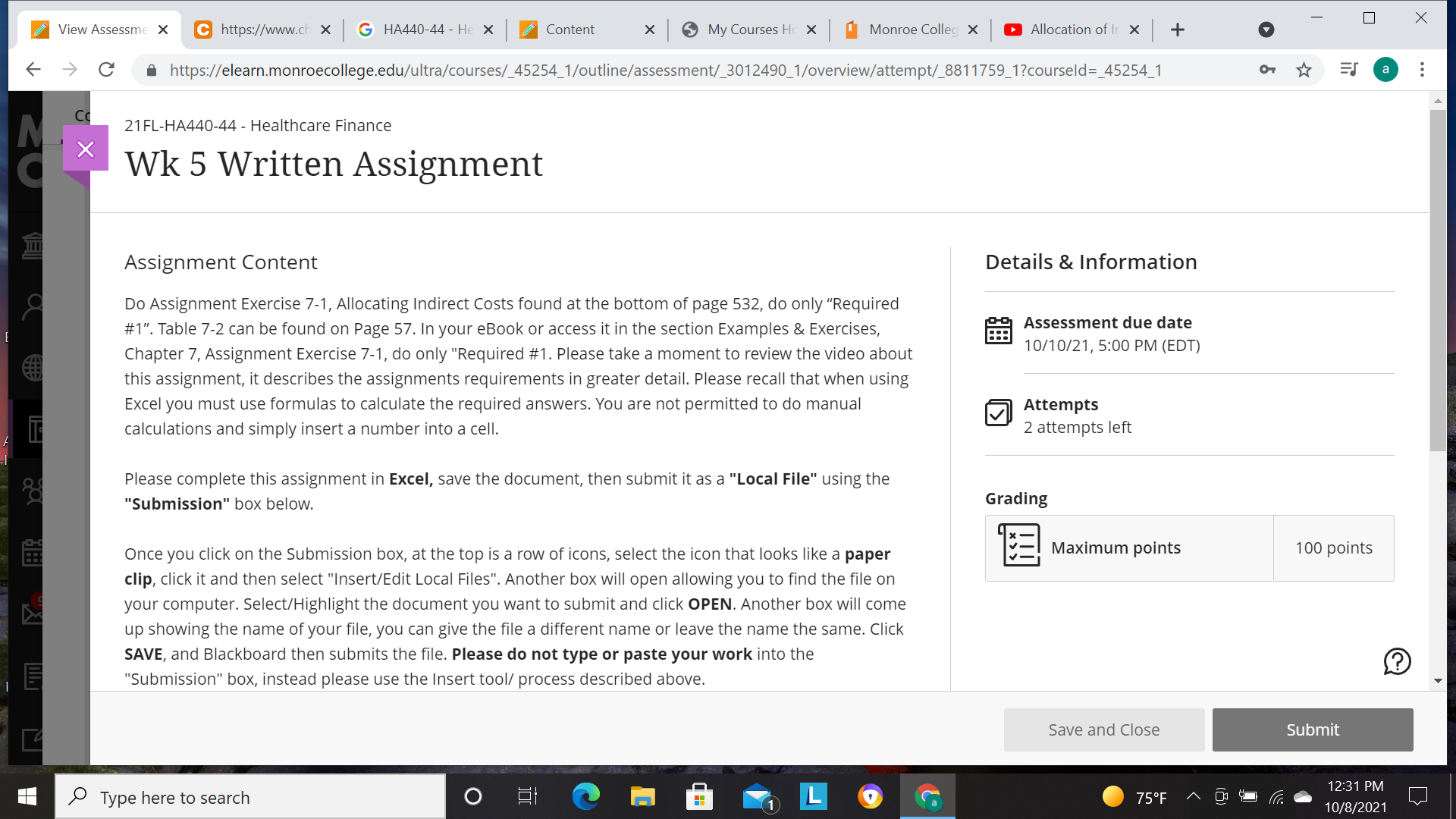 ViewAssessm x [a https://www.cl x 5 HAAAOnMrHe x