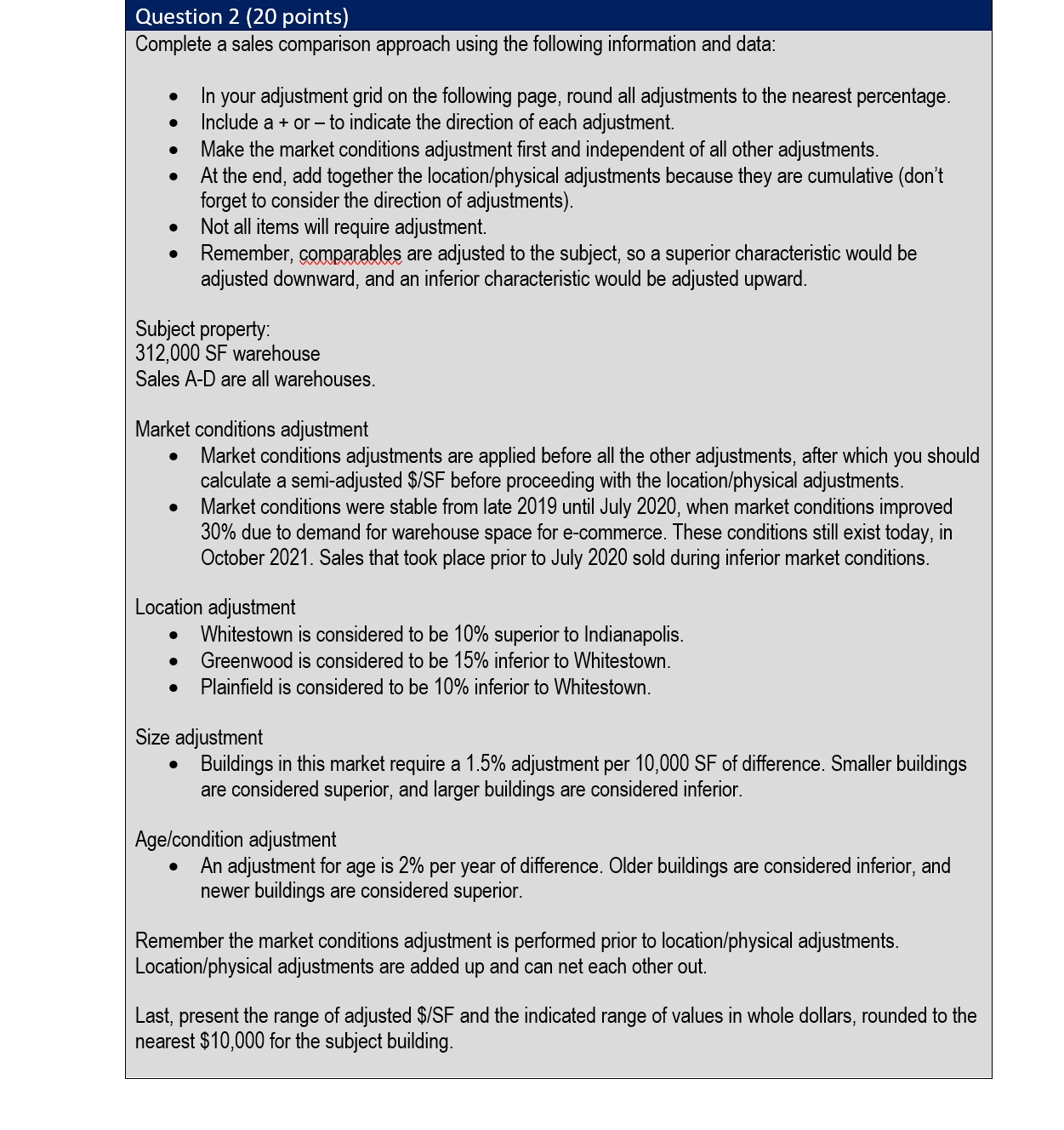 Name: Class: R305fF560: Fall 2021 Valuation