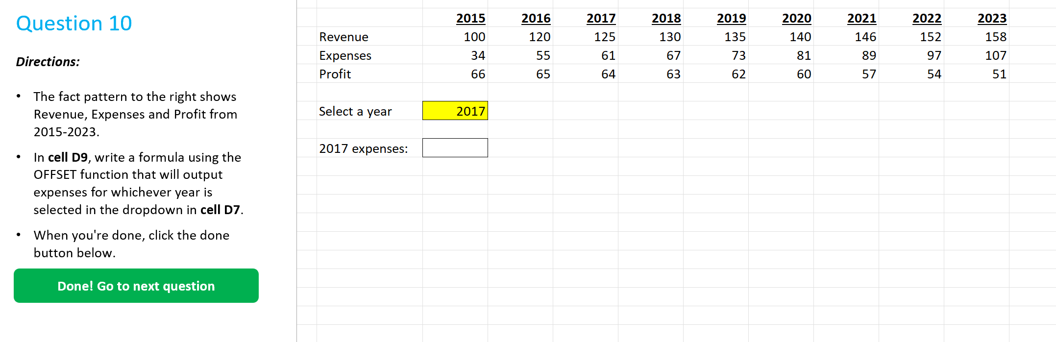 Question 10 Directions: ' The fact pattern to the
