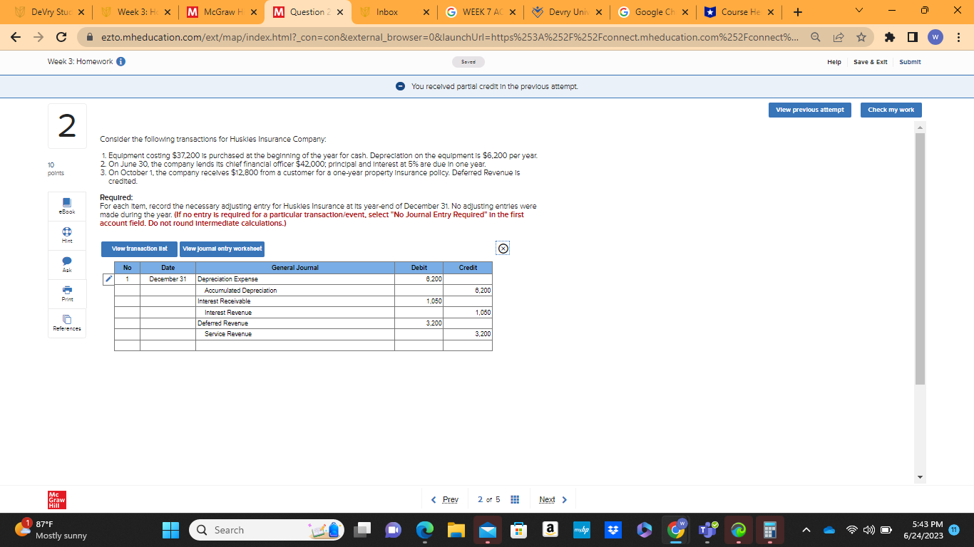 DeVry Stuc X Week 3: Hc X M McGraw H X M Question