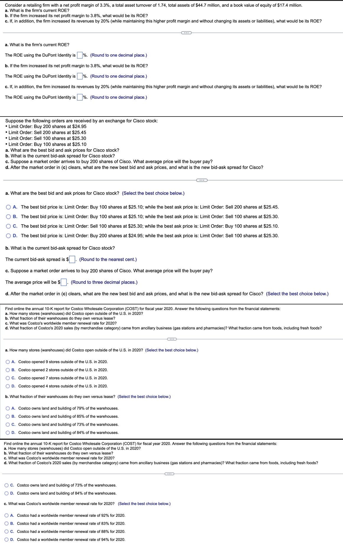 Consider a retailing rm with a net prot margin of