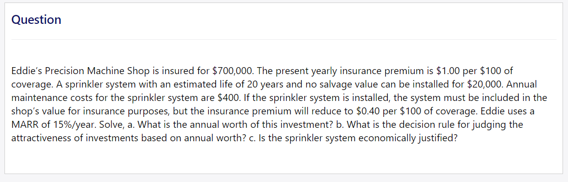 Excel answer and formula sheet or on doc. ONLY A